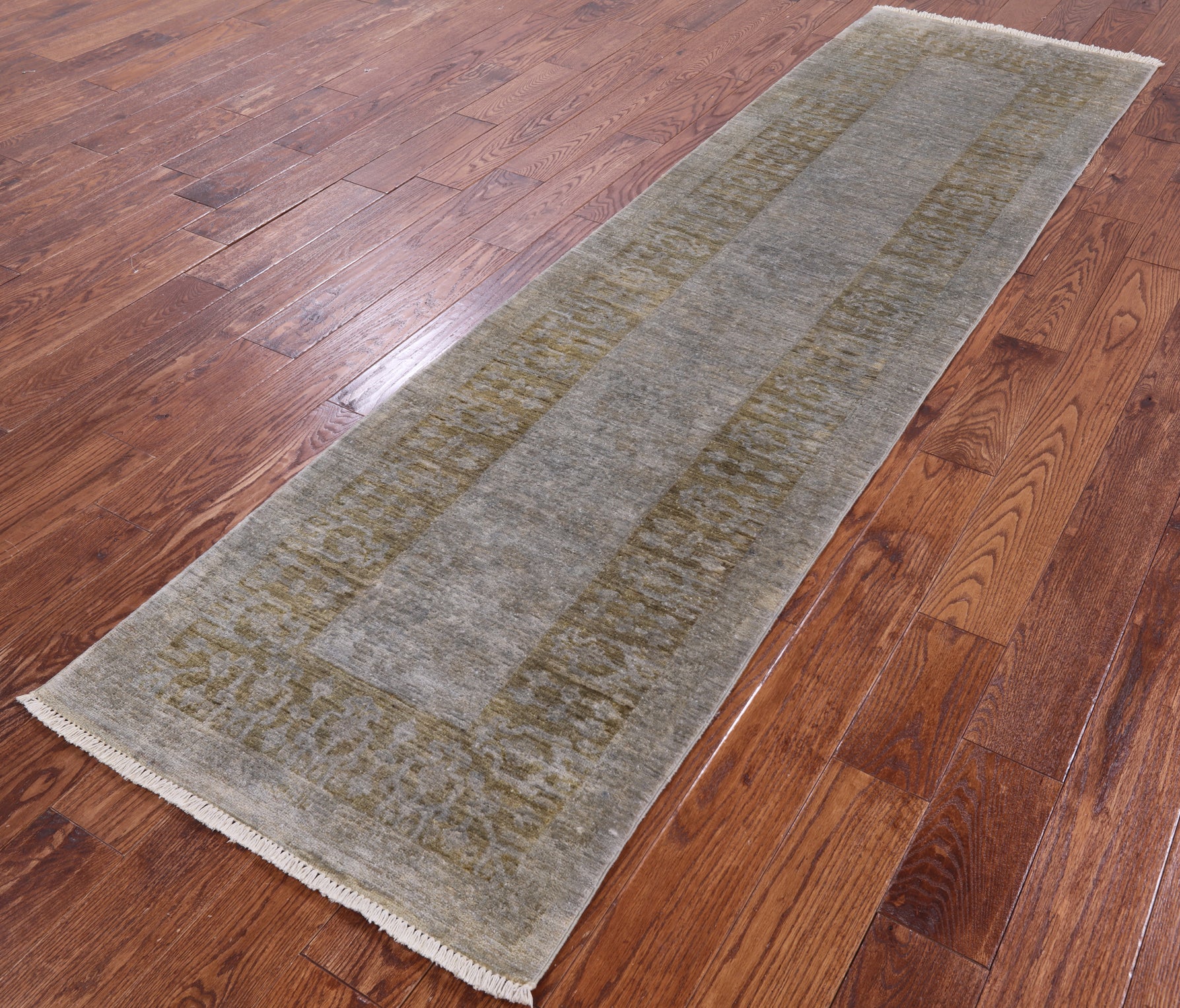 Overdyed Hand Knotted Full Pile Wool Runner Rug - 2' 7" X 9' 8" - Golden Nile