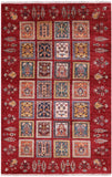 Red Garden Design Persian Handmade Wool Rug - 4' 1" X 6' 5" - Golden Nile