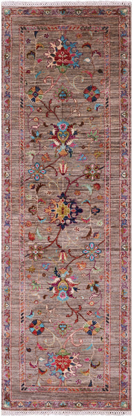 Peshawar Hand Knotted Wool Runner Rug - 2' 8" X 8' 4" - Golden Nile