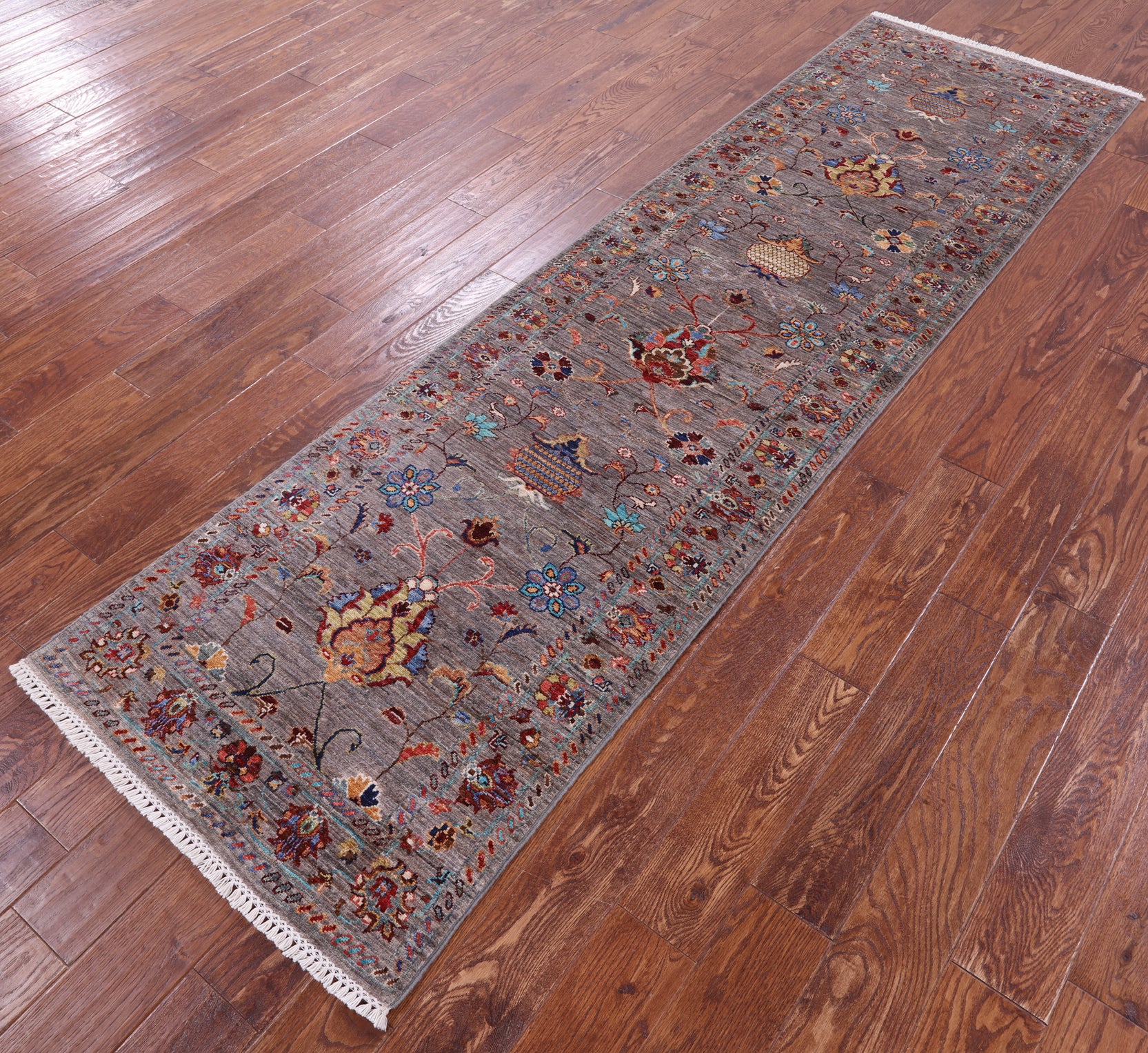 Peshawar Hand Knotted Wool Runner Rug - 2' 7" X 9' 4" - Golden Nile