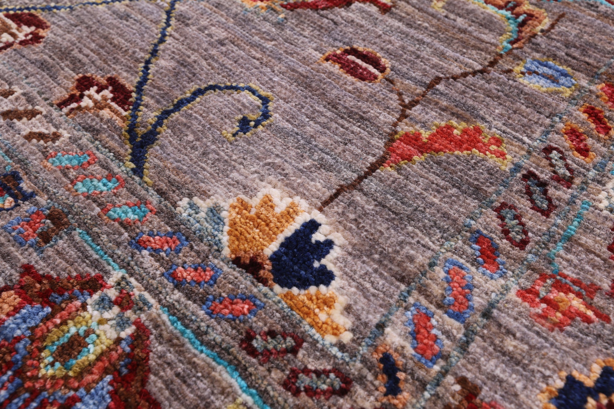Peshawar Hand Knotted Wool Runner Rug - 2' 7" X 9' 4" - Golden Nile