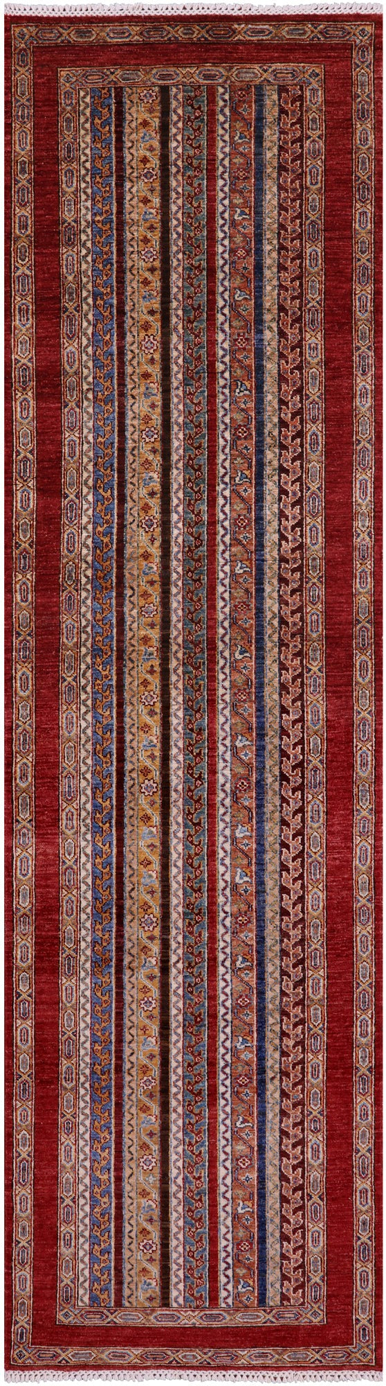 Shall Persian Gabbeh Hand Knotted Wool Runner Rug - 2' 8" X 10' 1" - Golden Nile