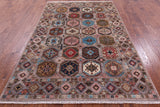 Turkmen Ersari Hand Knotted Wool Rug - 5' 9" X 8' 8" - Golden Nile
