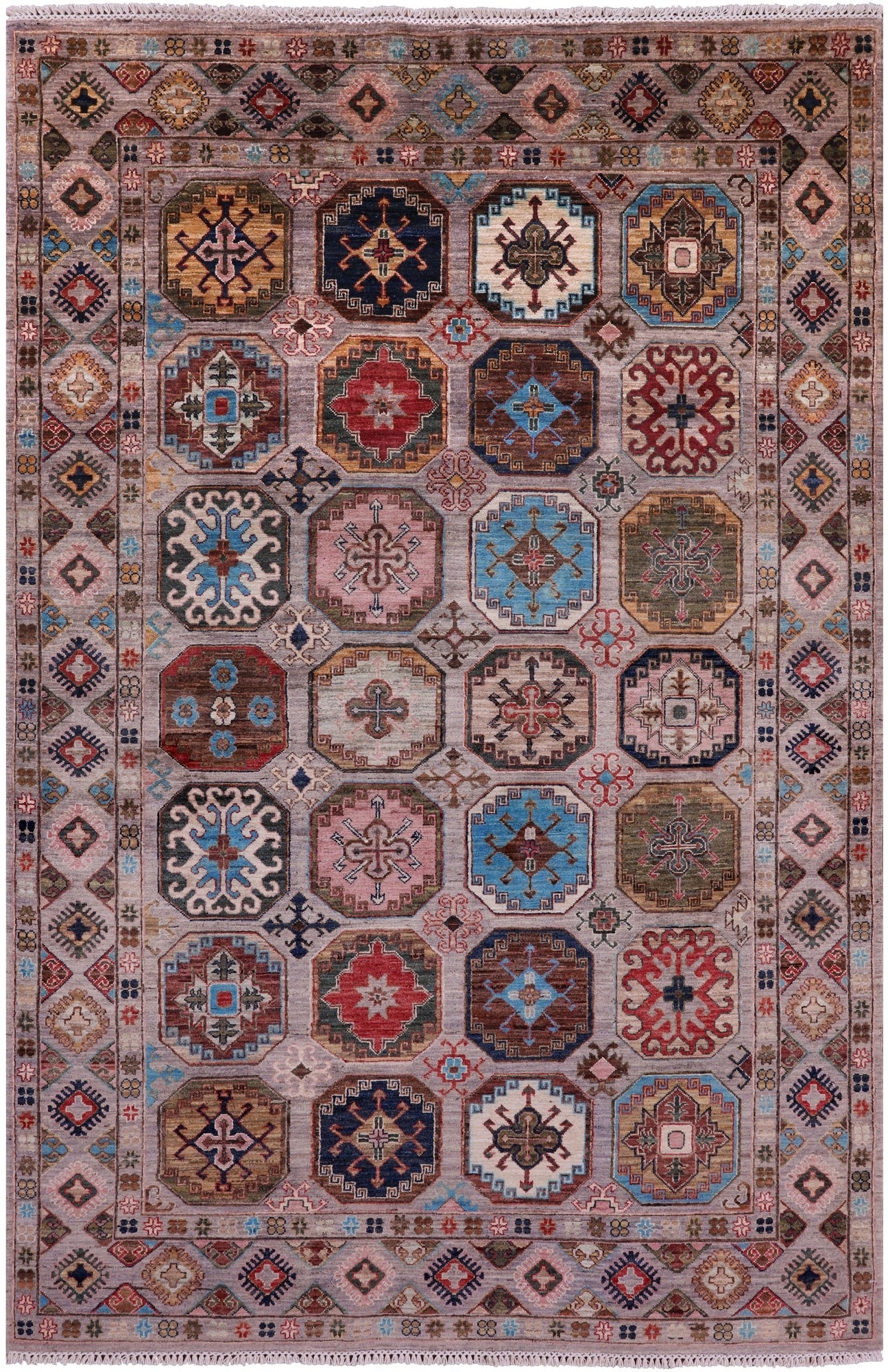 Turkmen Ersari Hand Knotted Wool Rug - 5' 9" X 8' 8" - Golden Nile
