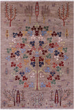 Tribal Persian Gabbeh Hand Knotted Wool Rug - 6' 1" X 8' 9" - Golden Nile
