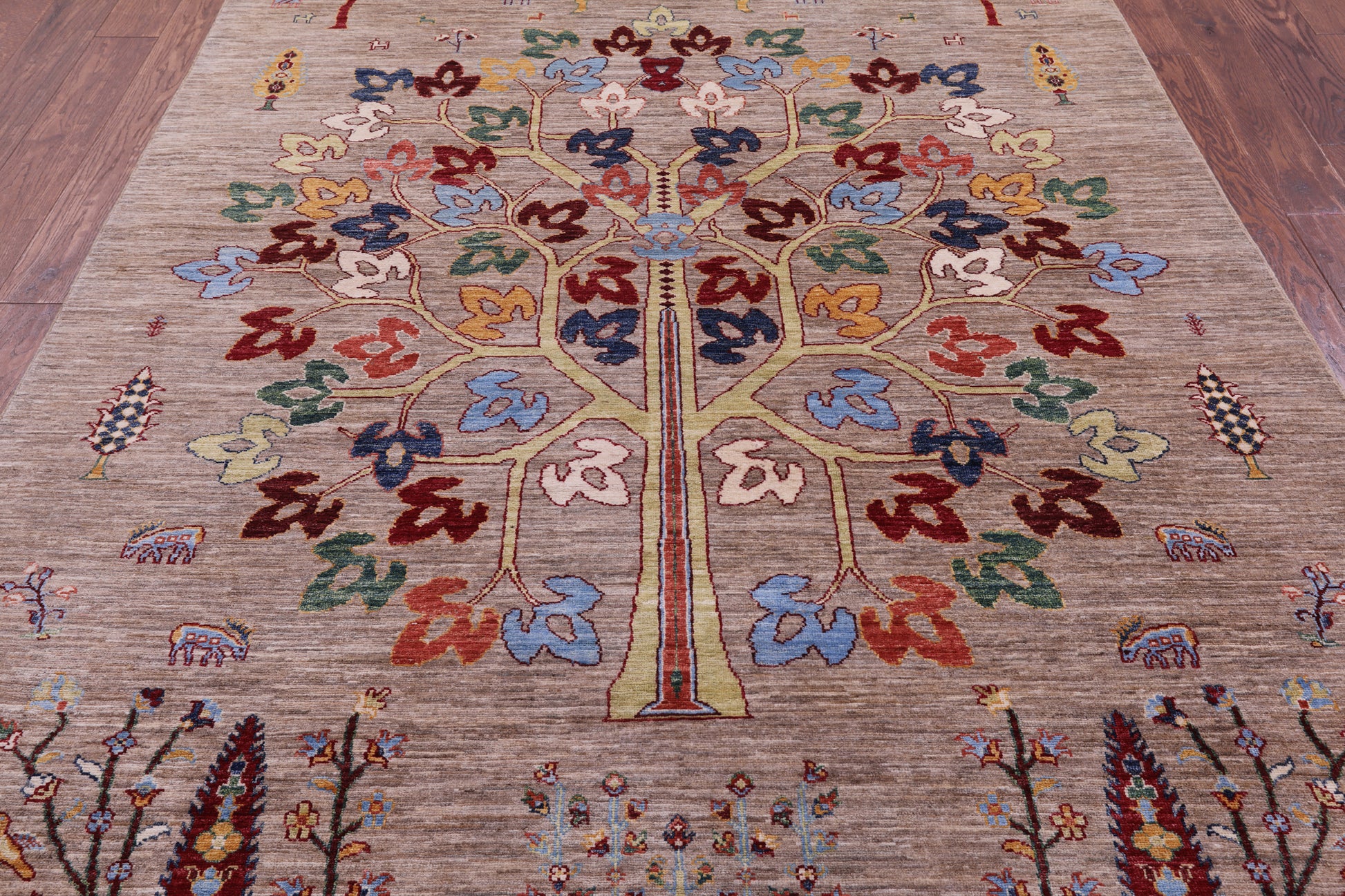 Tribal Persian Gabbeh Hand Knotted Wool Rug - 6' 1" X 8' 9" - Golden Nile