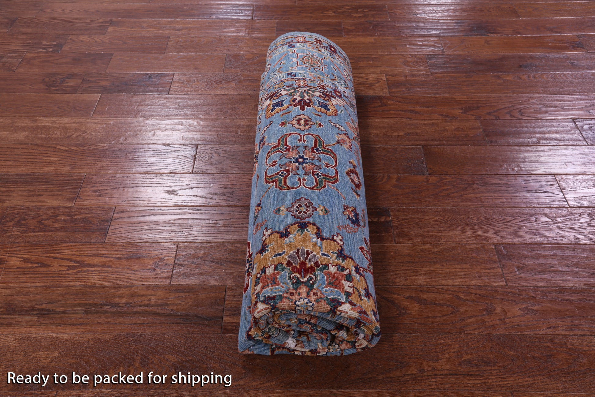 Blue Persian Tabriz Hand Knotted Wool Rug - 6' 7" X 9' 8" - Golden Nile