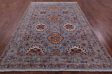 Blue Persian Tabriz Hand Knotted Wool Rug - 6' 7" X 9' 8" - Golden Nile