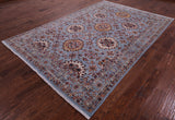 Blue Persian Tabriz Hand Knotted Wool Rug - 6' 7" X 9' 8" - Golden Nile