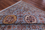 Blue Persian Tabriz Hand Knotted Wool Rug - 6' 7" X 9' 8" - Golden Nile
