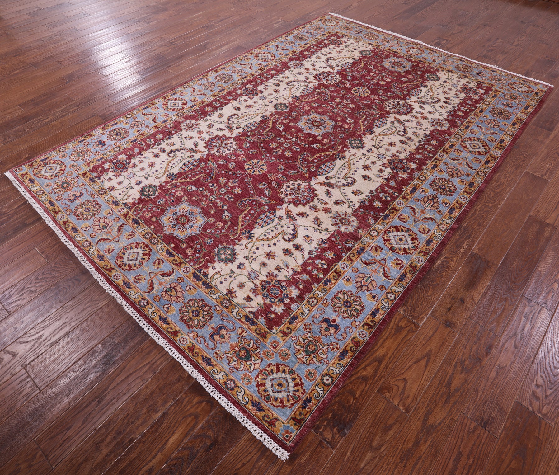 Persian Fine Serapi Hand Knotted Wool Rug - 6' 9" X 9' 9" - Golden Nile