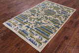 Ivory William Morris Rose Garden Hand Knotted Wool Area Rug - 4' 1" X 6' 4" - Golden Nile