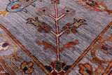 Grey Peshawar Hand Knotted Wool Rug - 9' 0" X 12' 2" - Golden Nile