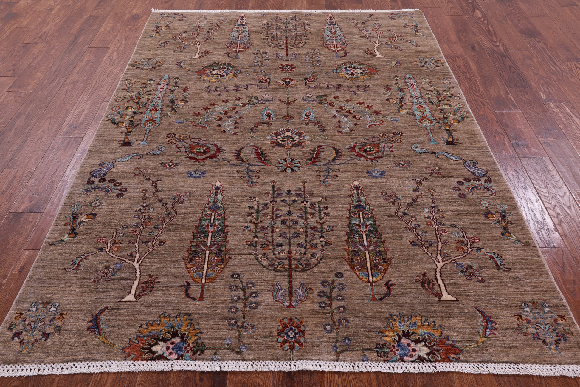 Tribal Persian Gabbeh Hand Knotted Wool Rug - 5' 9" X 7' 8" - Golden Nile