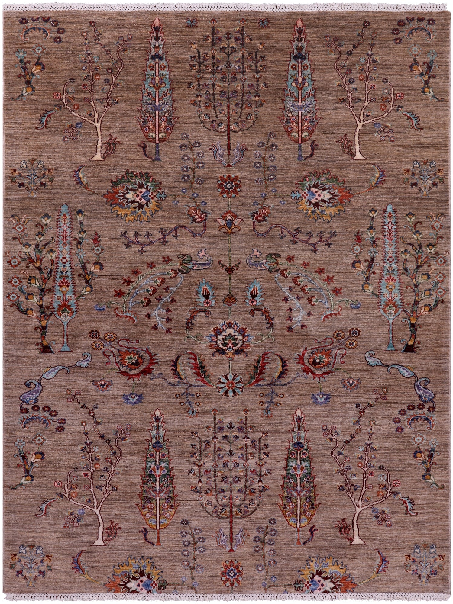 Tribal Persian Gabbeh Hand Knotted Wool Rug - 5' 9" X 7' 8" - Golden Nile