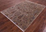 Tribal Persian Gabbeh Hand Knotted Wool Rug - 5' 9" X 7' 8" - Golden Nile