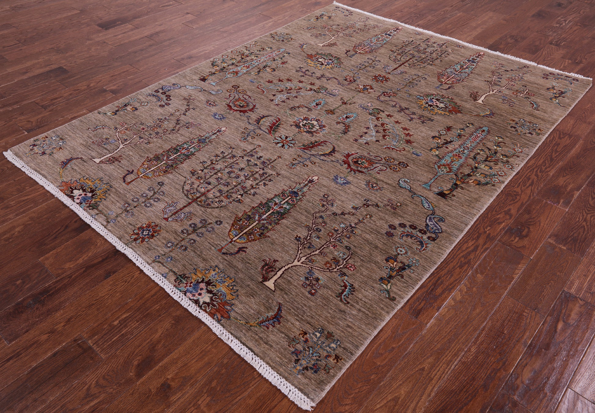Tribal Persian Gabbeh Hand Knotted Wool Rug - 5' 9" X 7' 8" - Golden Nile