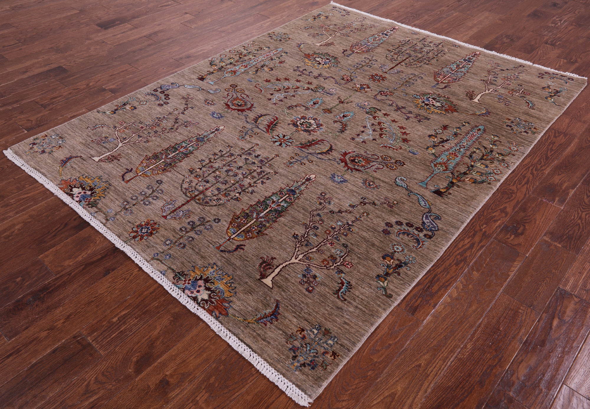 Tribal Persian Gabbeh Hand Knotted Wool Rug - 5' 9" X 7' 8" - Golden Nile