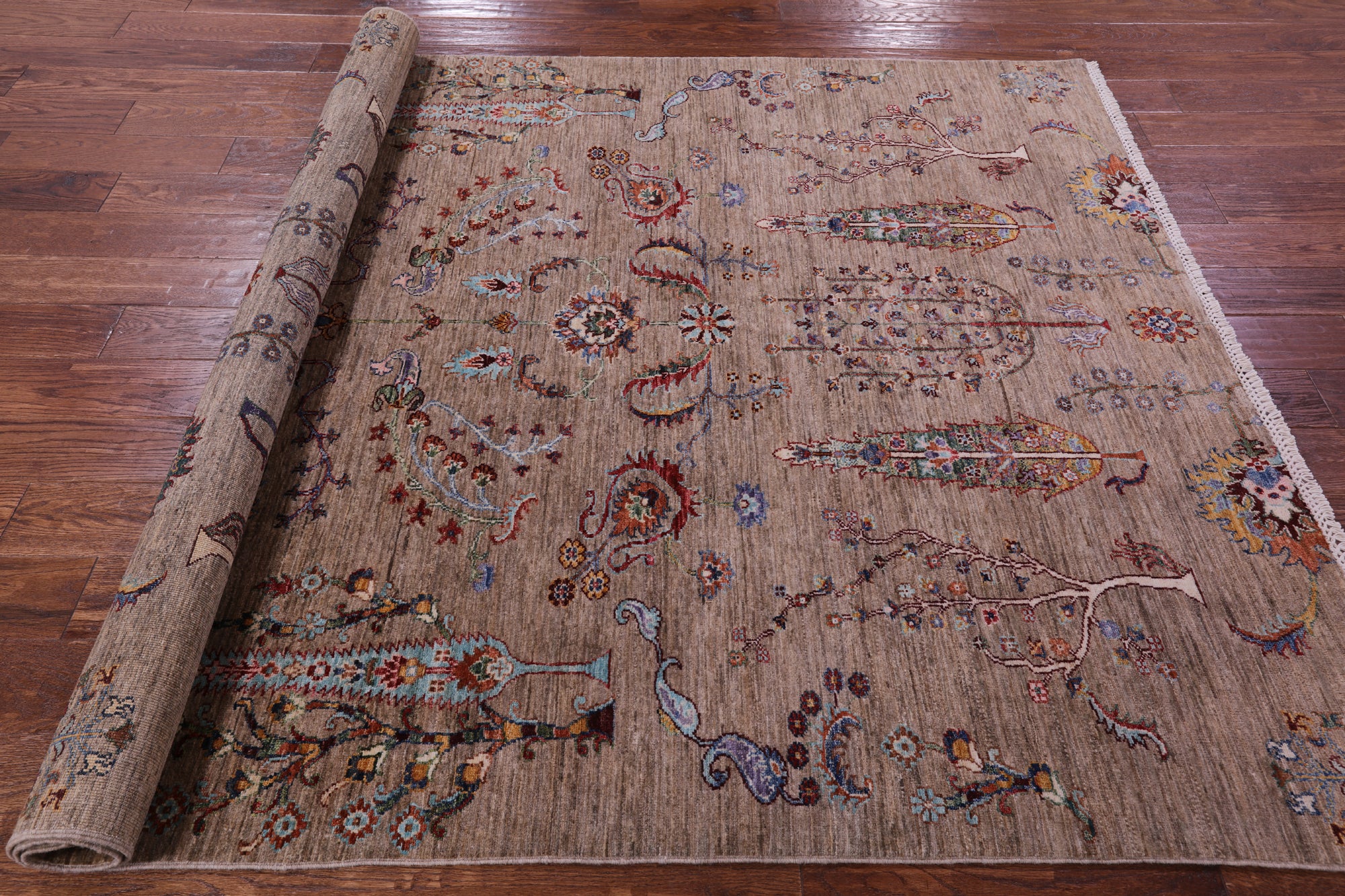 Tribal Persian Gabbeh Hand Knotted Wool Rug - 5' 9" X 7' 8" - Golden Nile