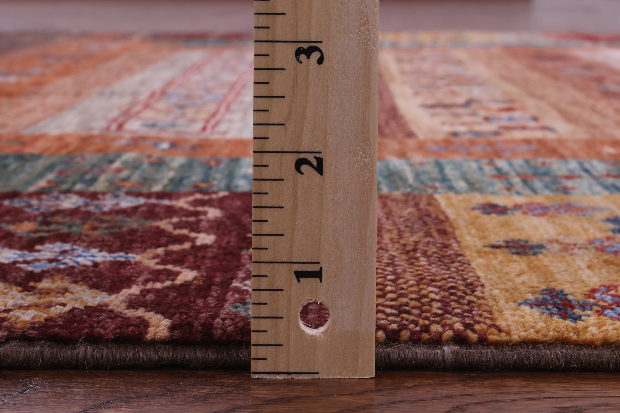 Tribal Persian Gabbeh Handmade Wool Rug - 5' 0" X 6' 10" - Golden Nile