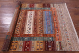 Tribal Persian Gabbeh Handmade Wool Rug - 5' 0" X 6' 10" - Golden Nile