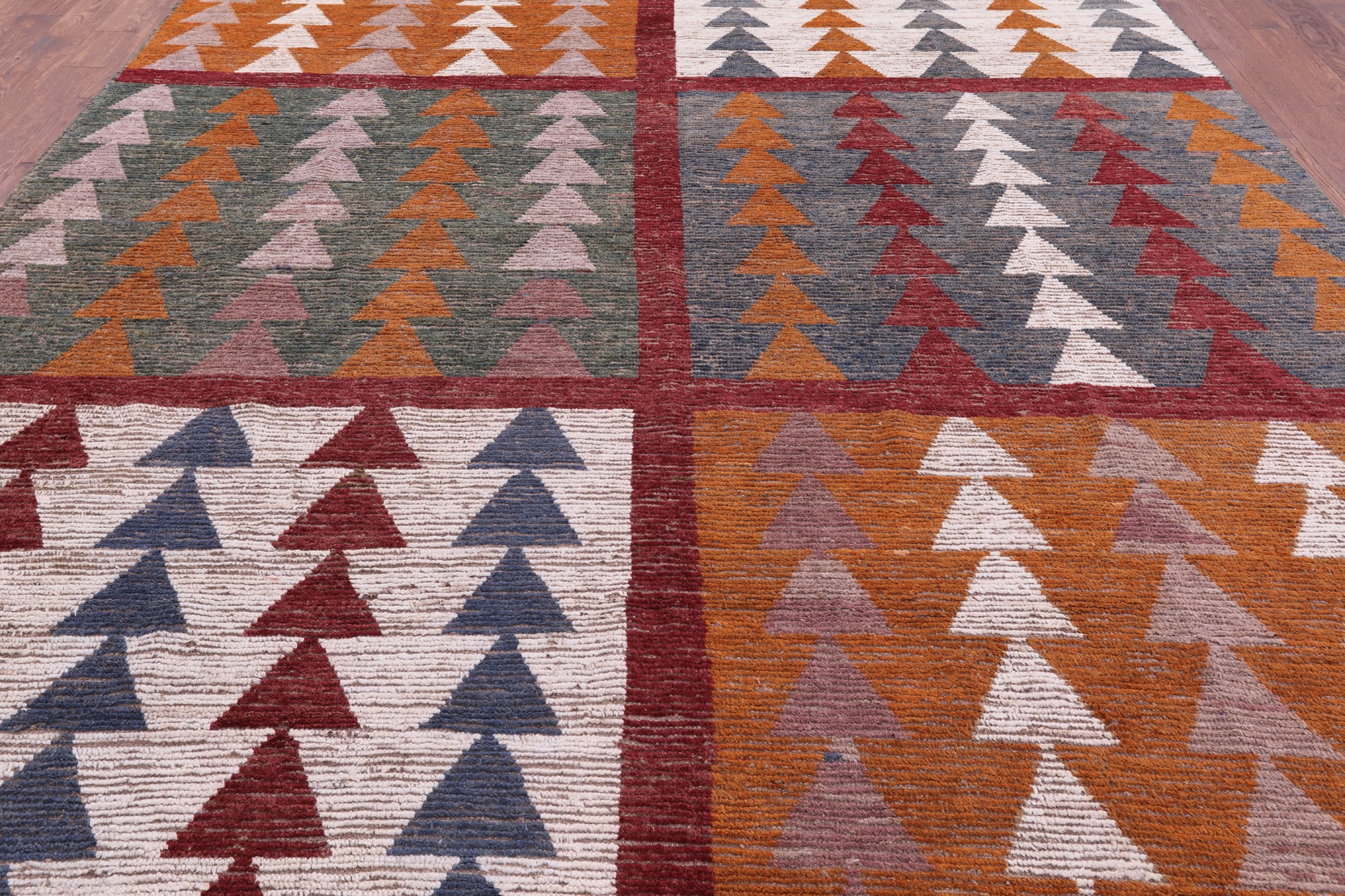 Tribal Moroccan Hand Knotted Wool On Wool Rug - 10' 1" X 13' 10" - Golden Nile