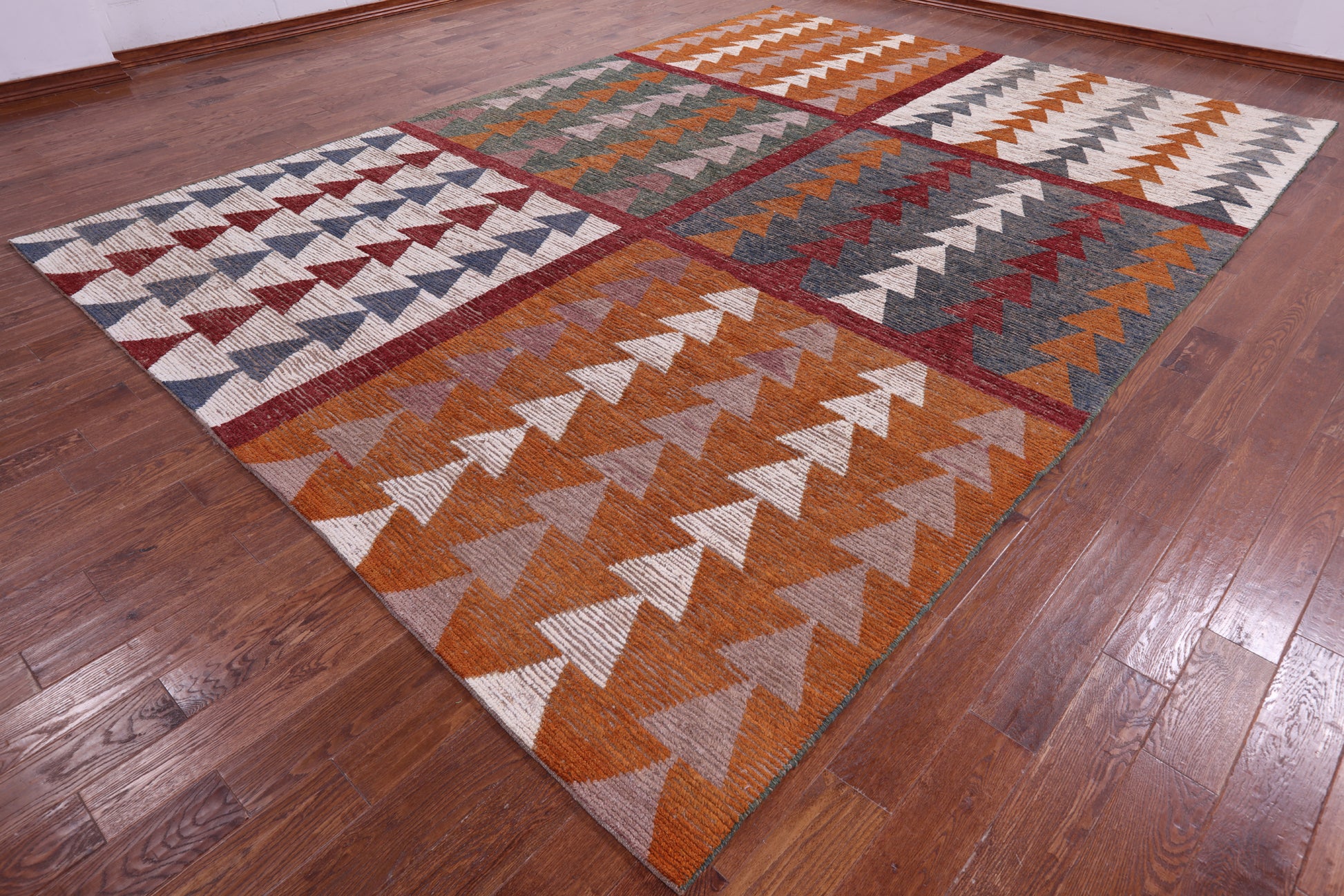 Tribal Moroccan Hand Knotted Wool On Wool Rug - 10' 1" X 13' 10" - Golden Nile
