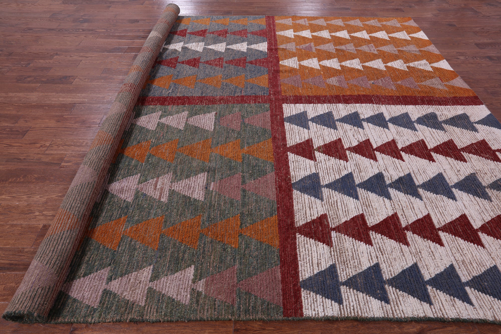 Tribal Moroccan Hand Knotted Wool On Wool Rug - 10' 1" X 13' 10" - Golden Nile