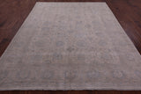 Ivory Turkish Oushak Hand Knotted Wool Rug - 8' 0" X 9' 7" - Golden Nile