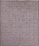 Ivory Turkish Oushak Hand Knotted Wool Rug - 8' 0" X 9' 7" - Golden Nile