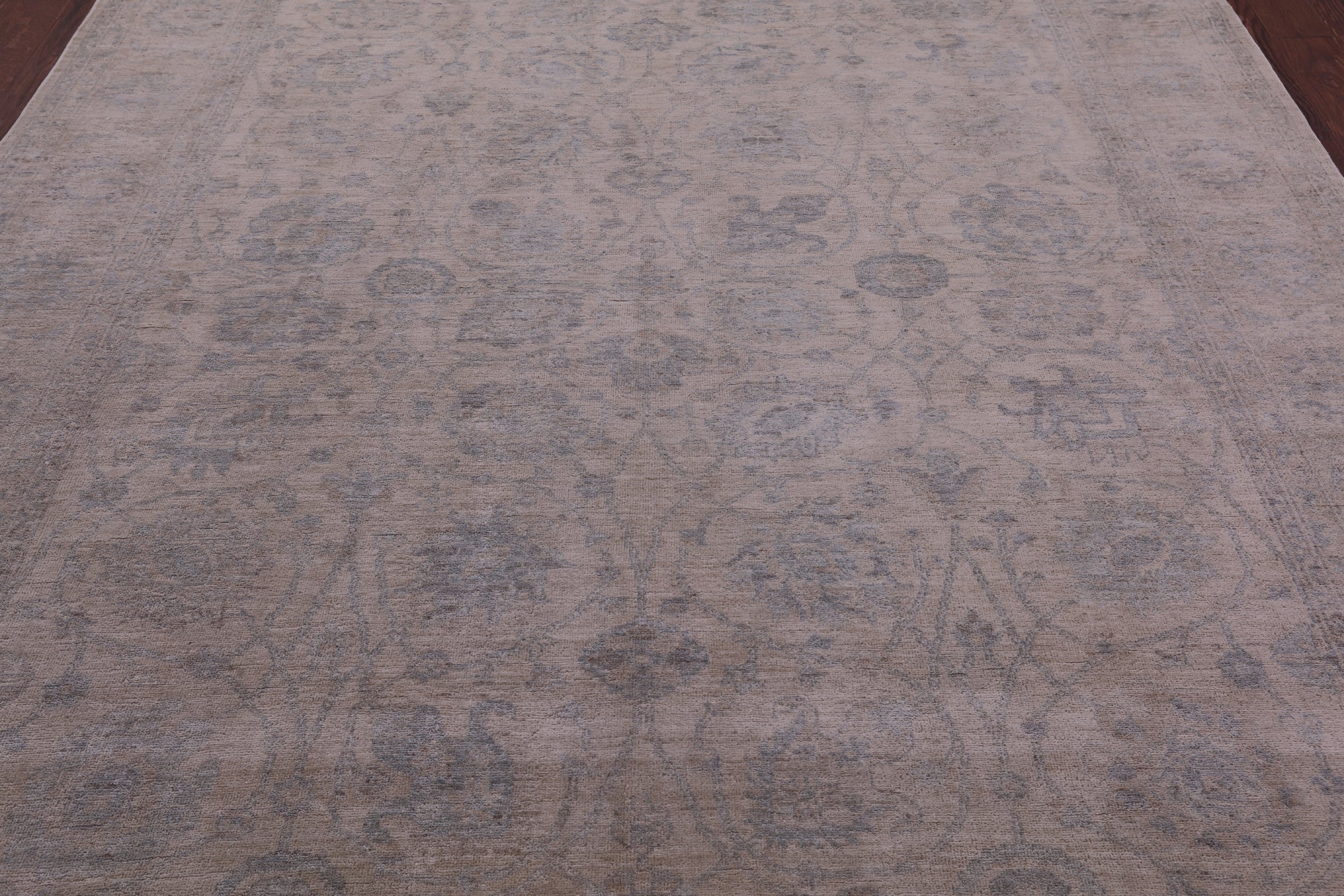 Ivory Turkish Oushak Hand Knotted Wool Rug - 8' 0" X 9' 7" - Golden Nile