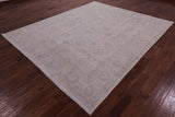 Ivory Turkish Oushak Hand Knotted Wool Rug - 8' 0" X 9' 7" - Golden Nile