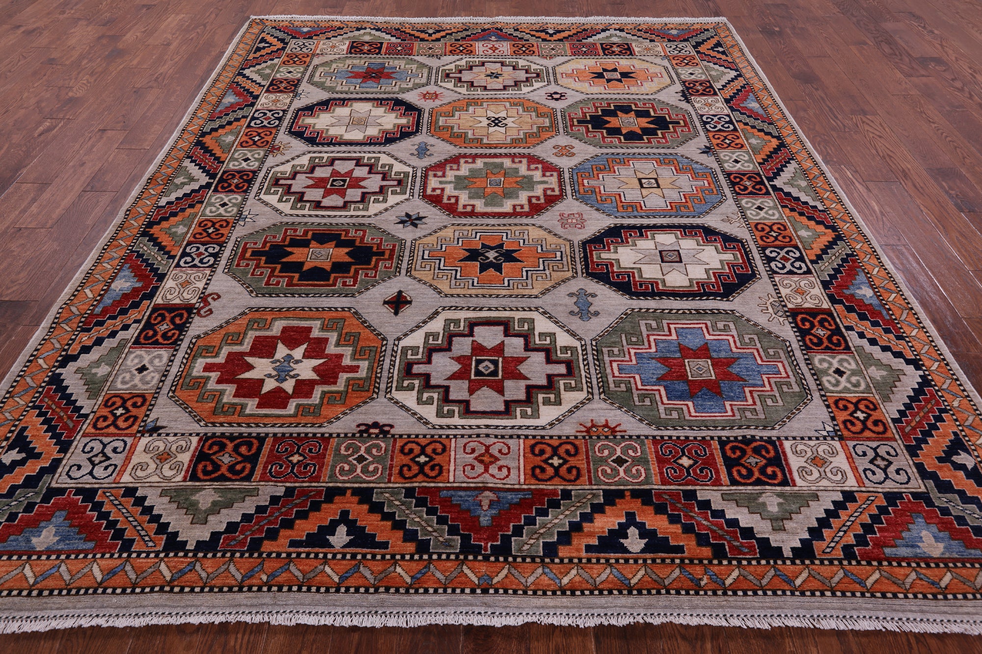 Turkmen Ersari Hand Knotted Wool Rug - 8' 3" X 9' 9" - Golden Nile
