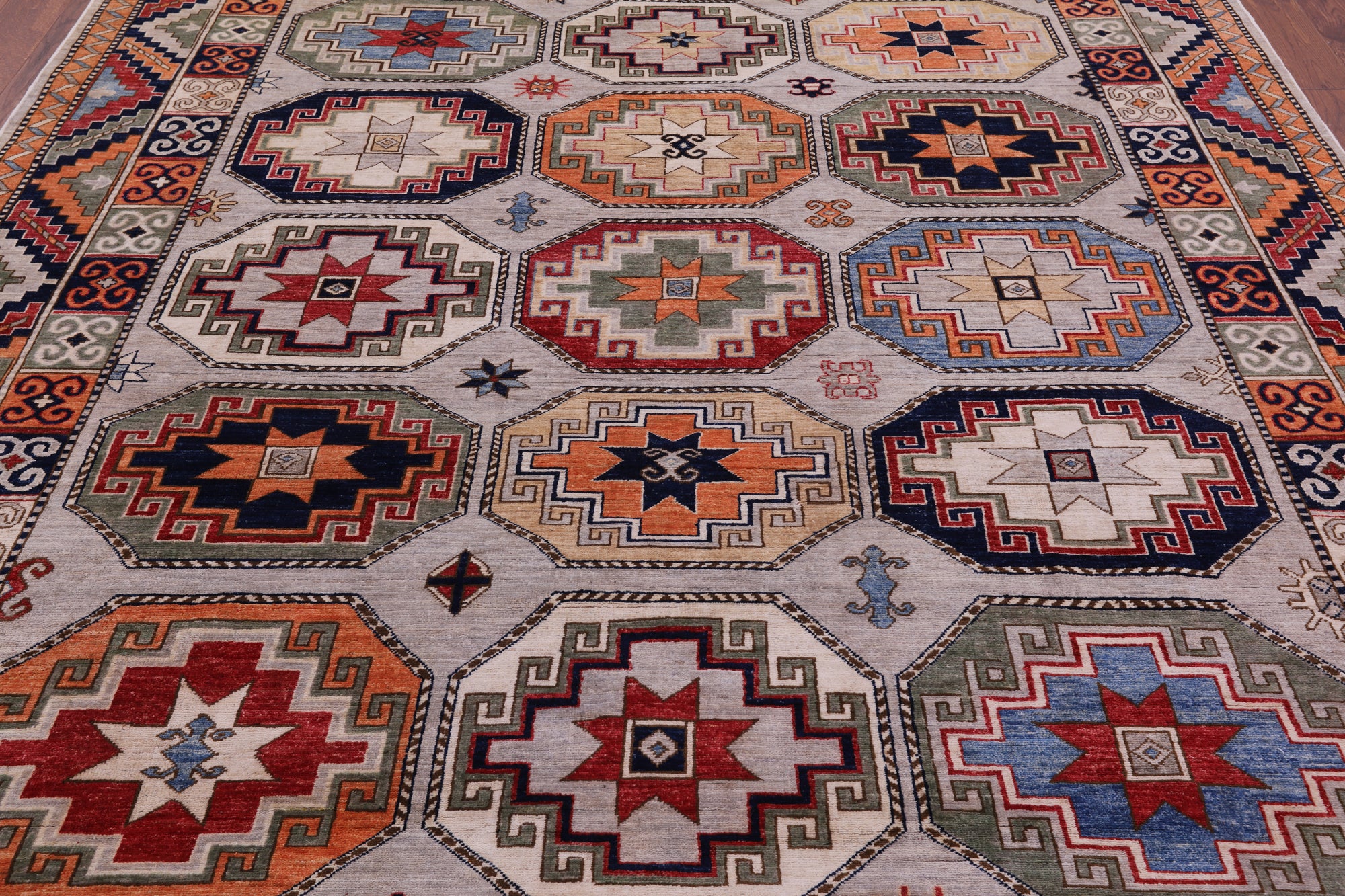 Turkmen Ersari Hand Knotted Wool Rug - 8' 3" X 9' 9" - Golden Nile
