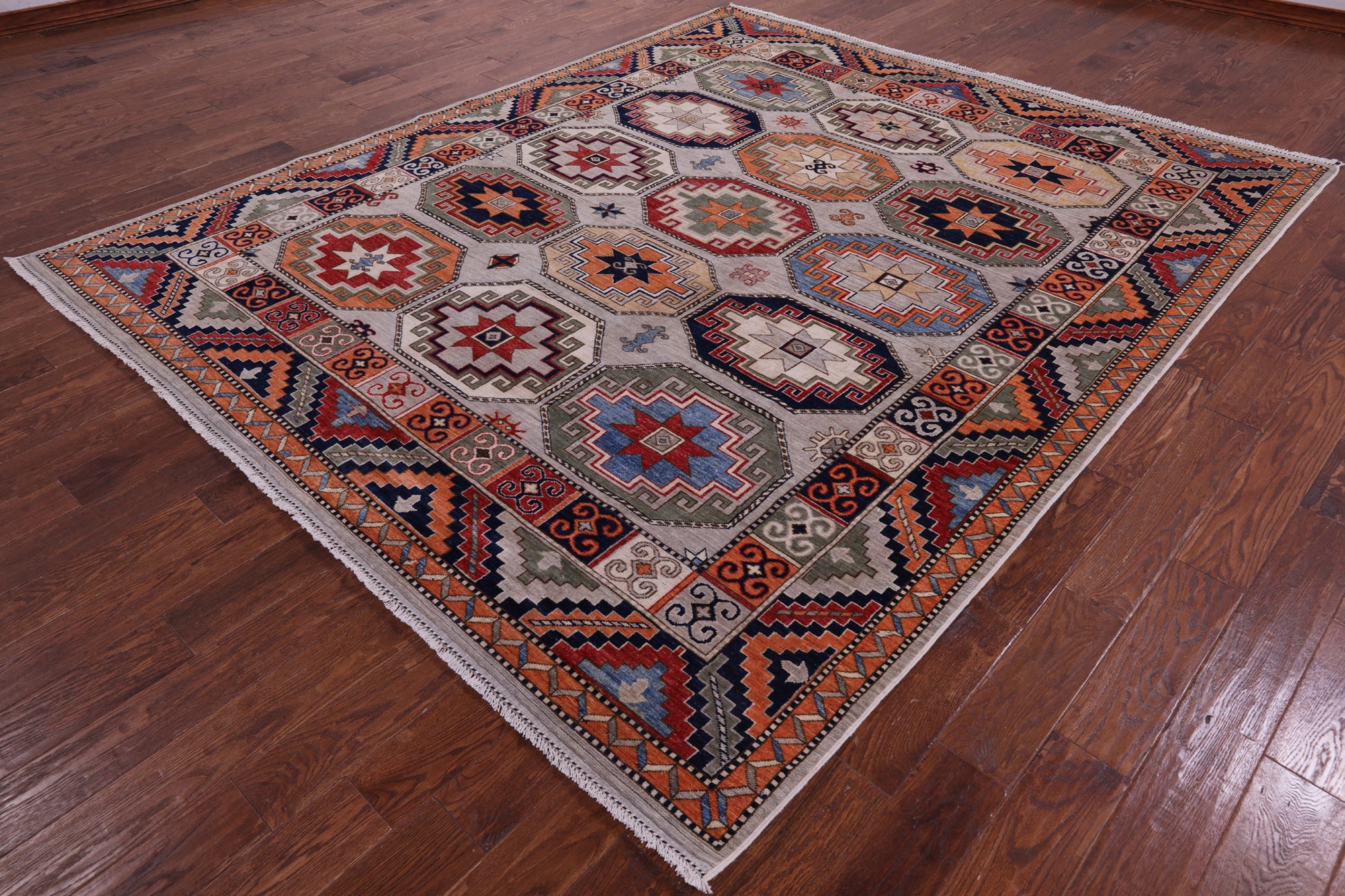 Turkmen Ersari Hand Knotted Wool Rug - 8' 3" X 9' 9" - Golden Nile