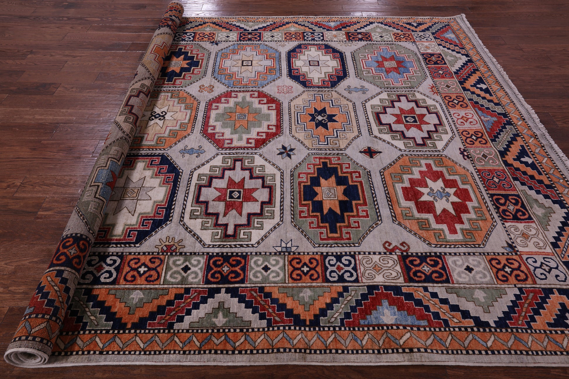 Turkmen Ersari Hand Knotted Wool Rug - 8' 3" X 9' 9" - Golden Nile