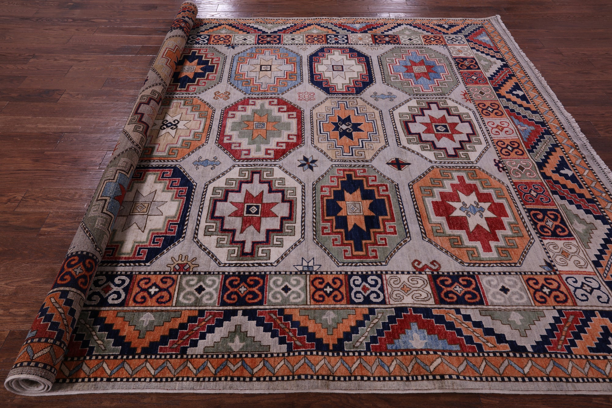 Turkmen Ersari Hand Knotted Wool Rug - 8' 3" X 9' 9" - Golden Nile