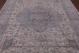 Ivory Persian Fine Serapi Hand Knotted Wool Rug - 8' 1" X 9' 9" - Golden Nile