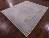Ivory Persian Fine Serapi Hand Knotted Wool Rug - 8' 1" X 9' 9" - Golden Nile
