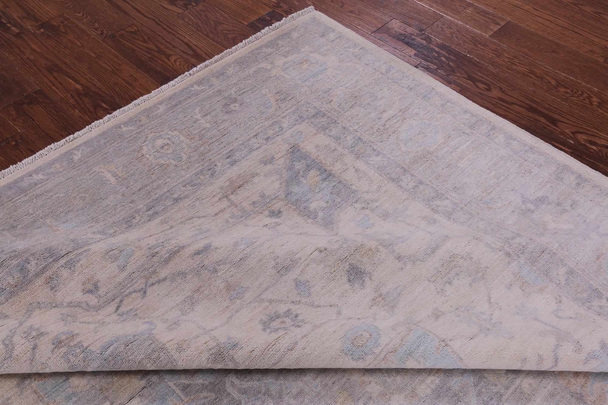 Ivory Persian Fine Serapi Hand Knotted Wool Rug - 8' 1" X 9' 9" - Golden Nile