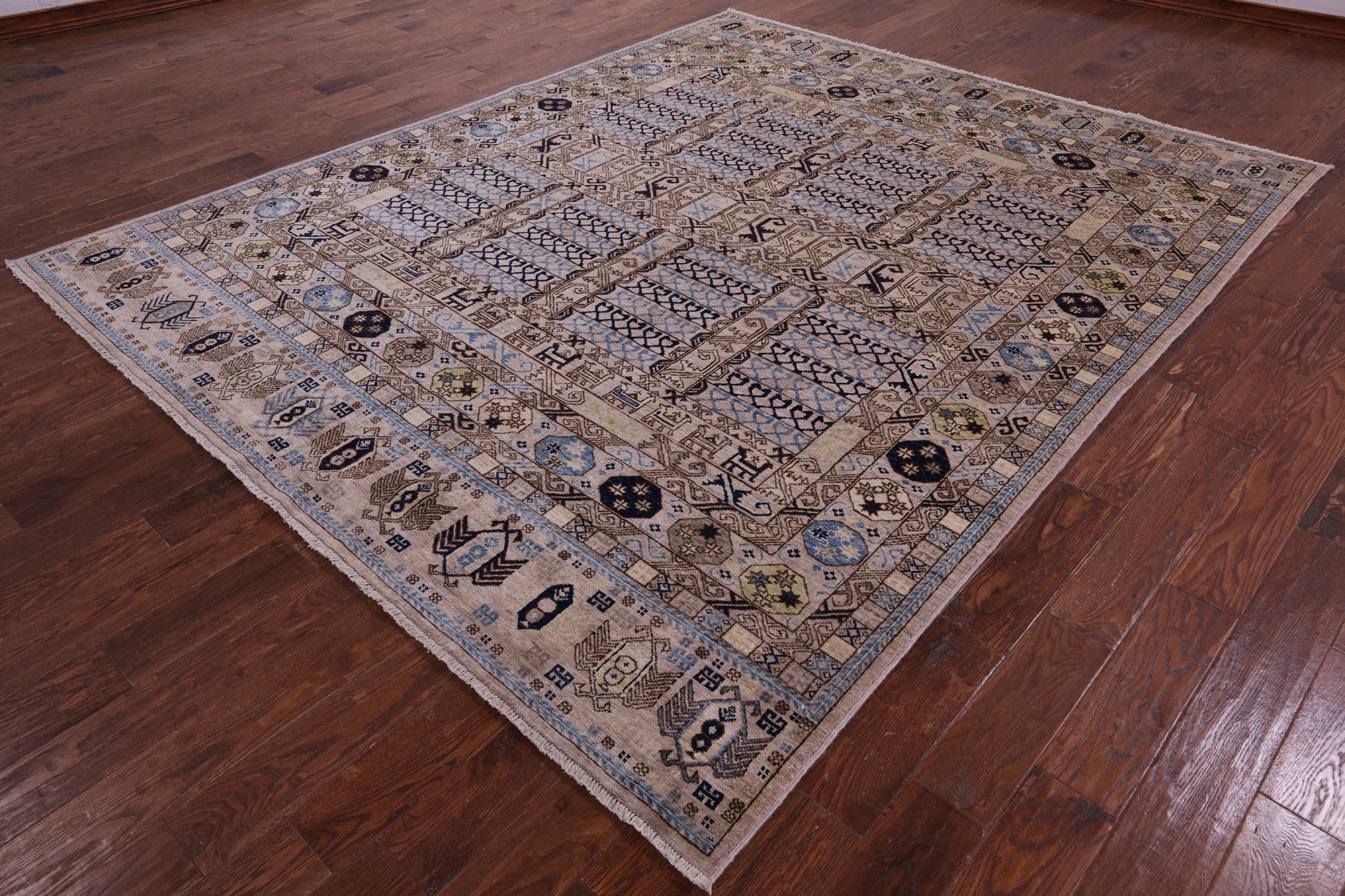 Turkmen Ersari Handmade Wool Rug - 8' 0" X 9' 10" - Golden Nile