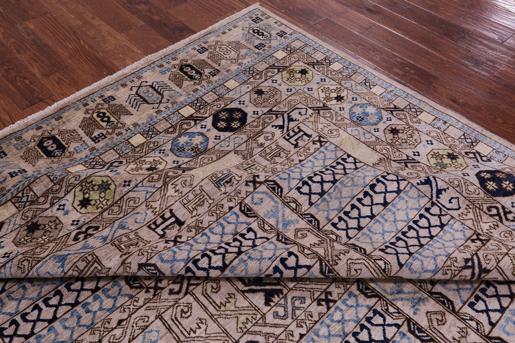 Turkmen Ersari Handmade Wool Rug - 8' 0" X 9' 10" - Golden Nile