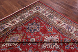 Red Super Kazak Hand Knotted Wool Rug - 8' 1" X 10' 3" - Golden Nile