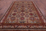 Super Kazak Hand Knotted Wool Rug - 8' 2" X 10' 11" - Golden Nile