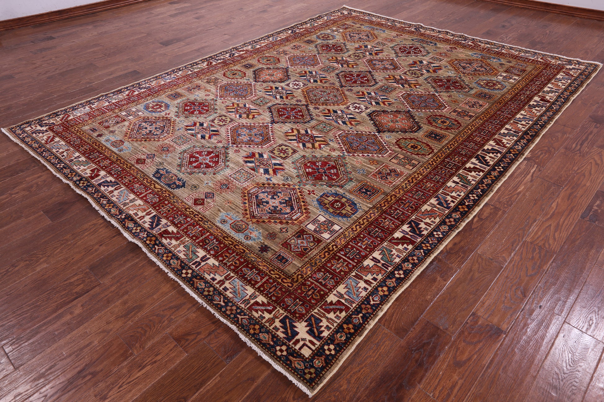 Super Kazak Hand Knotted Wool Rug - 8' 2" X 10' 11" - Golden Nile