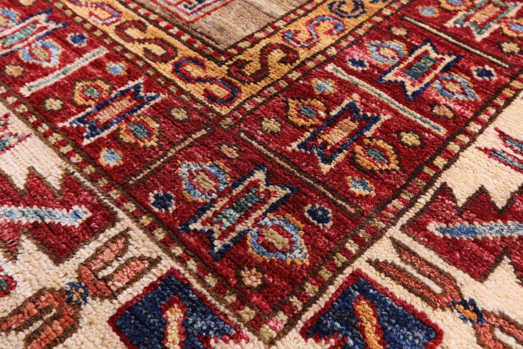 Super Kazak Hand Knotted Wool Rug - 8' 2" X 10' 11" - Golden Nile