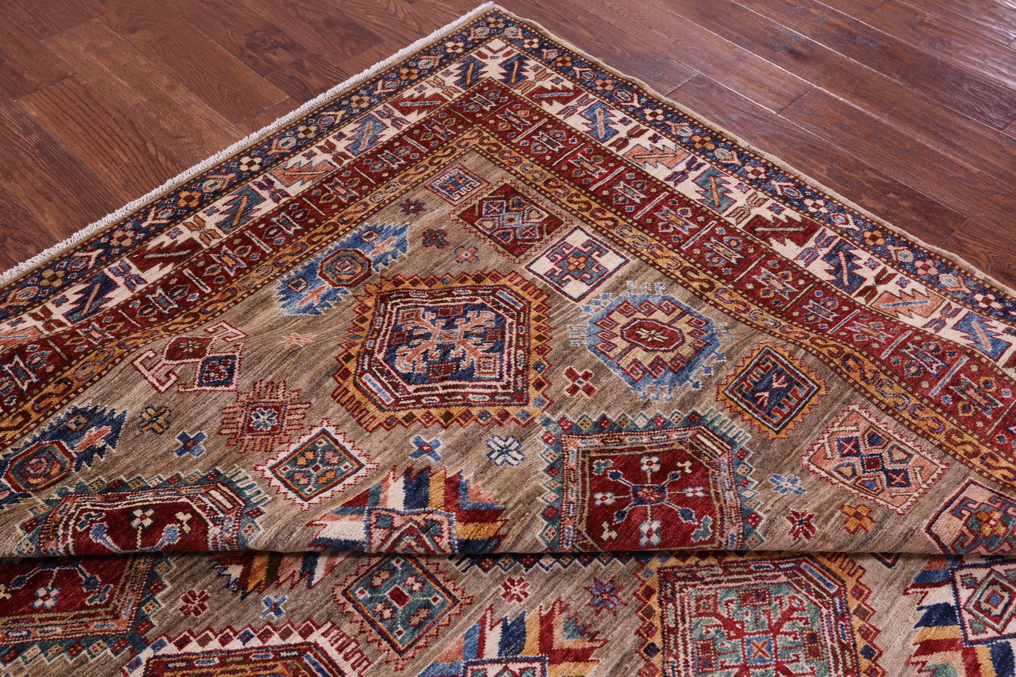 Super Kazak Hand Knotted Wool Rug - 8' 2" X 10' 11" - Golden Nile