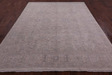 Ivory Turkish Oushak Hand Knotted Wool Rug - 7' 11" X 9' 6" - Golden Nile