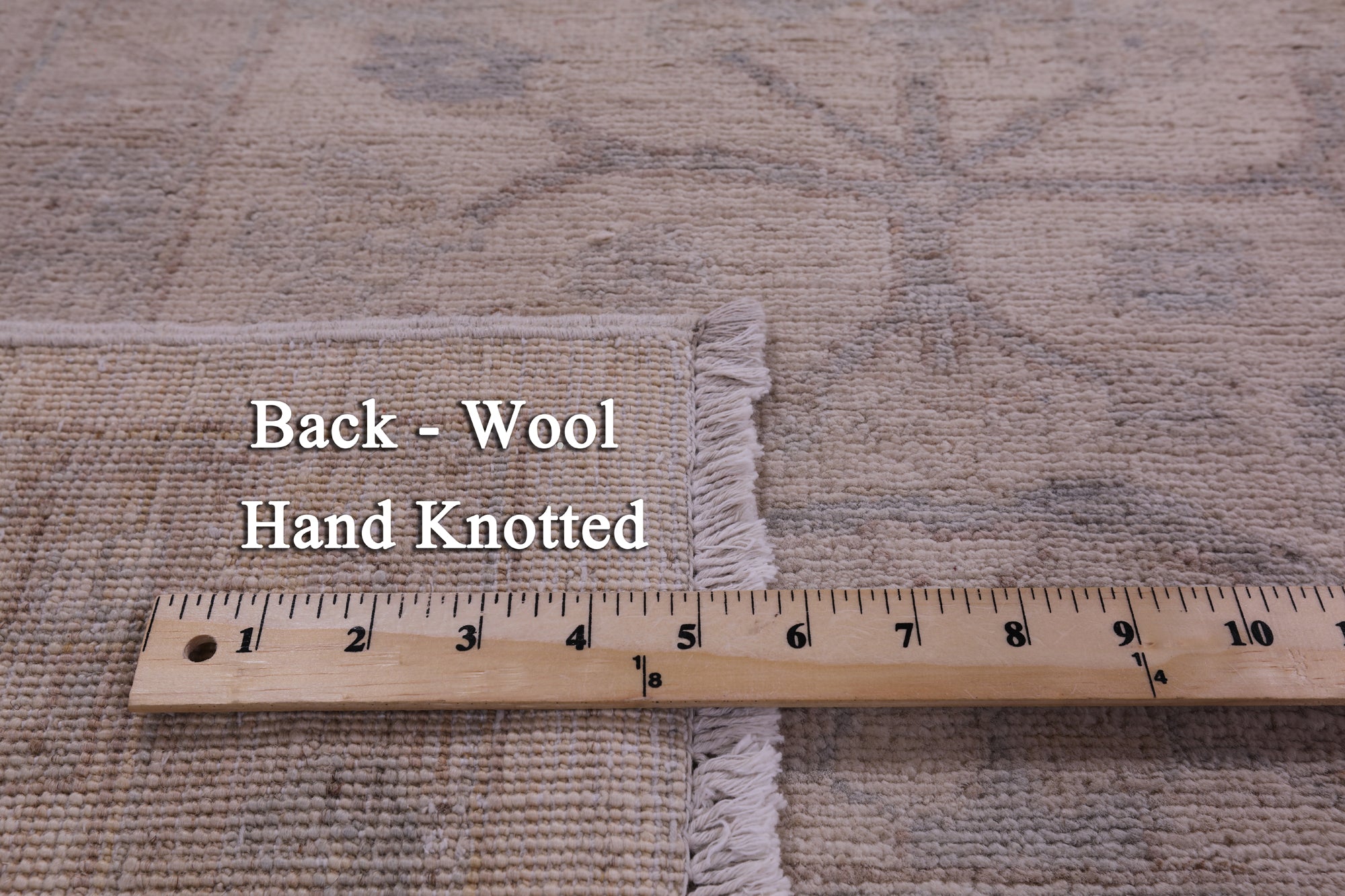 Ivory Turkish Oushak Hand Knotted Wool Rug - 7' 11" X 9' 6" - Golden Nile