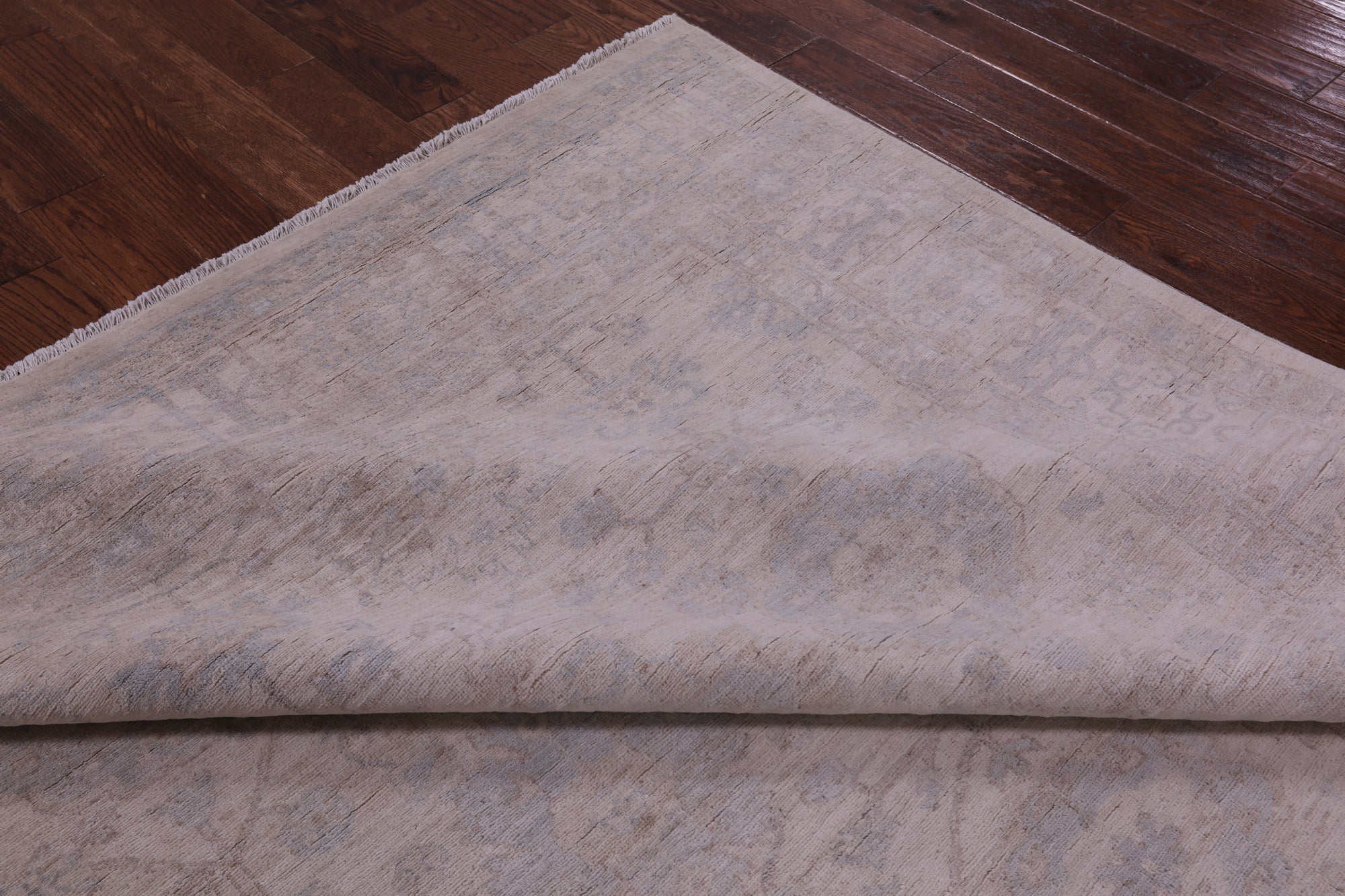 Ivory Turkish Oushak Hand Knotted Wool Rug - 7' 11" X 9' 6" - Golden Nile
